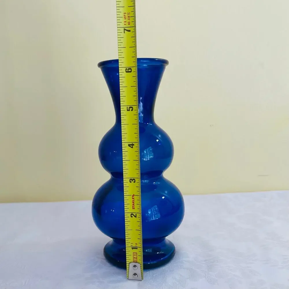 Vtg Cobalt Blue Beehive Bubble Style Bud Vase Flower